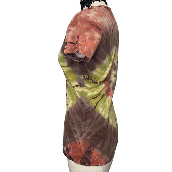 VTG Y2k 90's TRYST Cute Tie Die Green/Brown/Pink Top - Picture 7 of 9